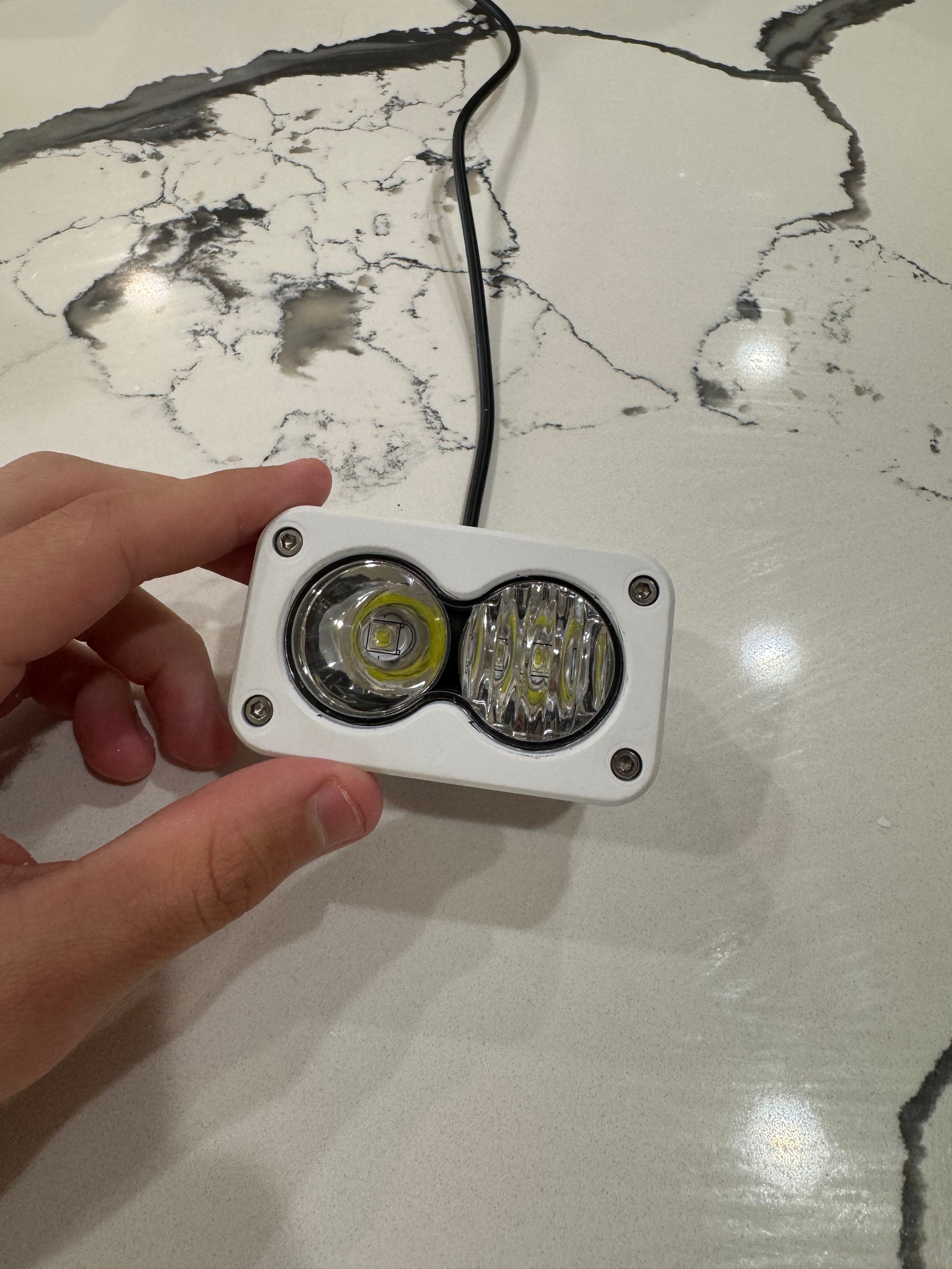 White battery powdered baja light