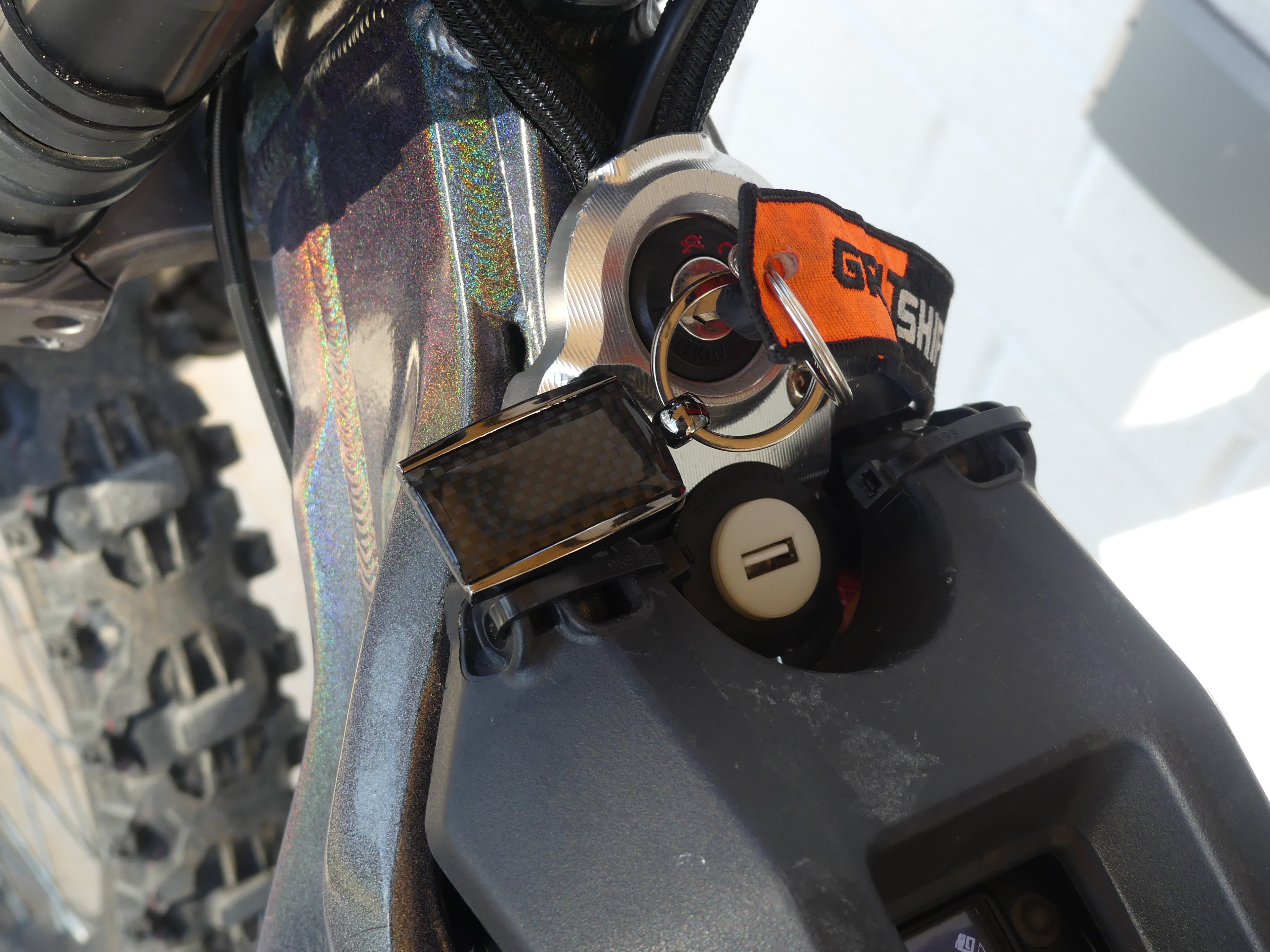 Carbon Fiber Surron Keychain